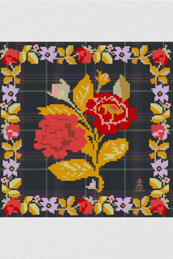 Pixel Roses Scarf