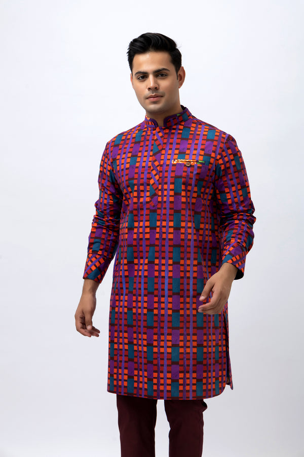 Jamun Checks Kurta Set