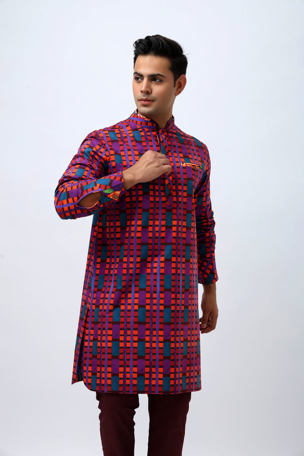 Jamun Checks Kurta Set