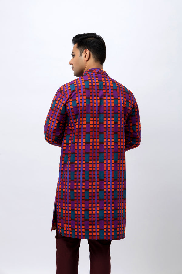 Jamun Checks Kurta Set