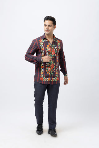 Pixel Flowers Men Shirt