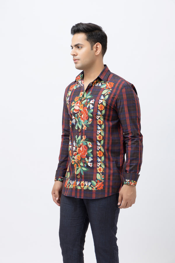 Pixel Flowers Men Shirt