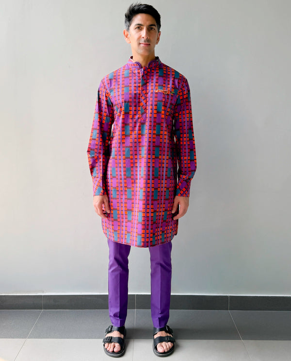 Jamun Checks Kurta Set